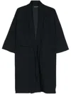 Drhope Crepe Belted Coat In Black