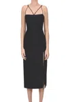Drhope Crossover Straps Midi Dress In Black