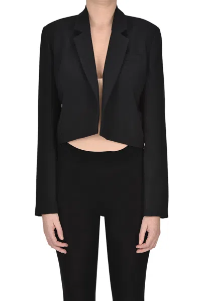 Drhope Long-sleeves Cropped Blazer In Black