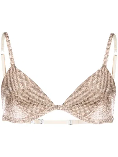 Drhope Crystal Bralette In Champagne