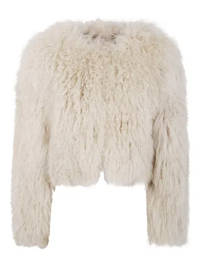 DRHOPE CURLY-PILE CROPPED JACKET