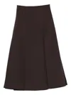 Drhope Dark Brown Midi Skirt In Brown