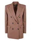 Drhope Double-breasted Blazer In Brown