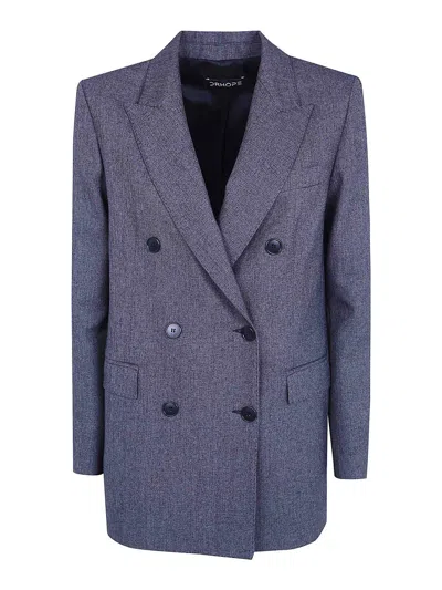 Drhope Double-breasted Peak-lapel Blazer In Blue