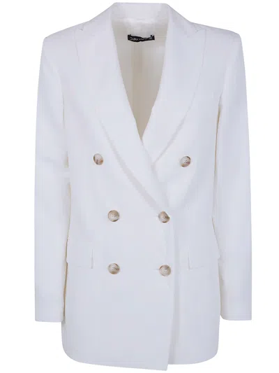 Drhope Double Breasted Blazer Jacket In White