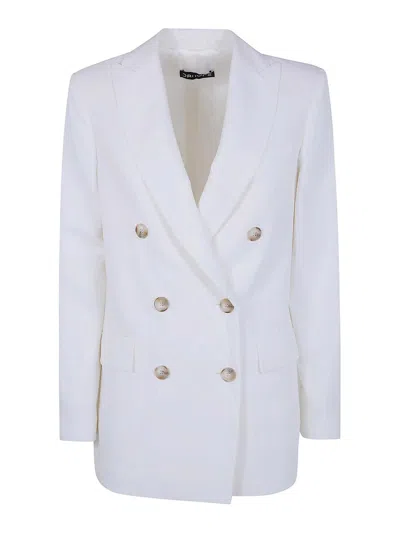 Drhope Double Breasted Blazer Jacket In White
