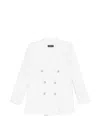 Drhope Double Breasted Blazer Jacket In White