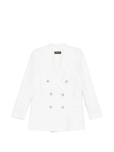 Drhope Double Breasted Blazer Jacket In White