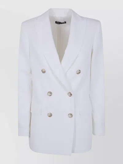 Drhope Double Breasted Blazer Jacket In White