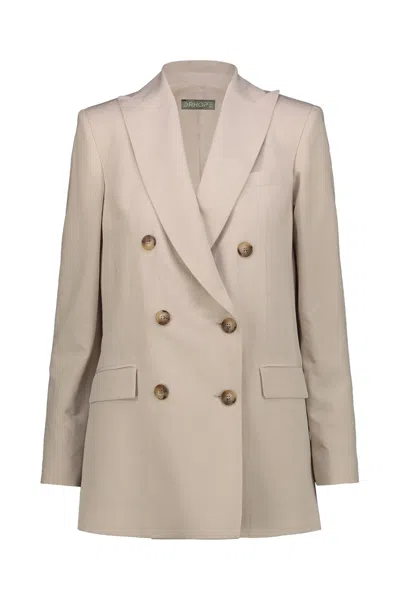 Drhope Double-breasted Blazer In Neutral