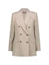 Drhope Double-breasted Blazer In Neutral