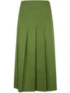 Drhope Dr. Hope Pleated Cotton Twill Skirt Clothing In Green