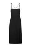 Drhope Horizontal Cuts Braided Straps Dress In Black