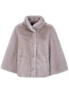 Drhope High-neck Faux-fur Jacket In Gray