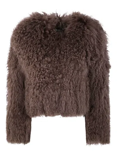 DRHOPE FAUX-FUR CROPPED JACKET