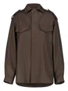 Drhope Flap-pockets Epaulettes Shirt Jacket In Brown