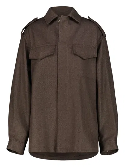 DRHOPE FLAP-POCKETS EPAULETTES SHIRT JACKET