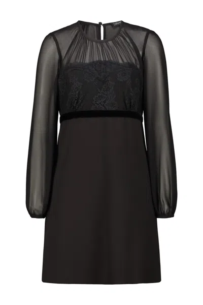 Drhope Flower-lace Mini Dress In Black