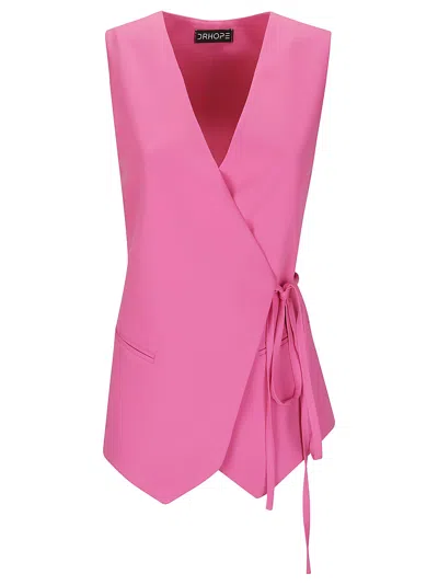 Drhope Gilet Incrociato In Rosa