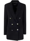 Drhope Gold Bott. Double Breasted Coat In Black