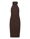 Drhope Halterneck Backless Dress In Brown