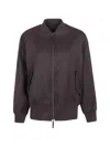 Drhope Herringbone-pattern Wool Bomber Jacket In Black