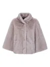 Drhope High-neck Faux-fur Jacket In Purple