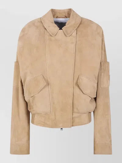Drhope Leather Oversized Bomber Jacket