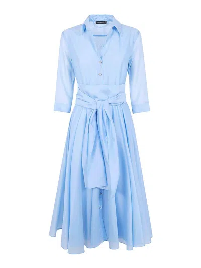 Drhope Long Round Dress In Blue
