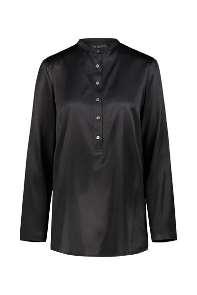 Drhope Mandarin Collar Blouse In Black