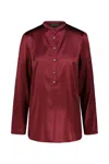 Drhope Dr. Hope Mandarin Collar Blouse Clothing In Bordeaux