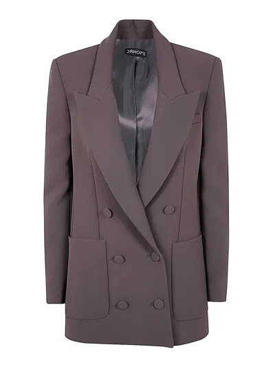 Drhope Over Double Breasted Coat In Grey
