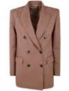 Drhope Oversized Double Breasted Blazer In Brown
