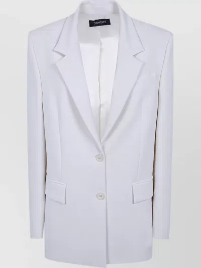 Drhope Single-breasted Jacket Single Breasted Oversized Jacket In White