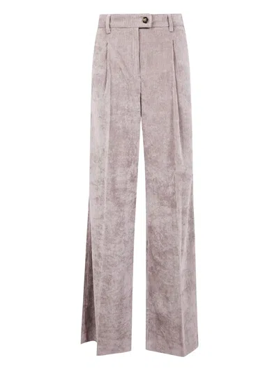 DRHOPE PLEATED-FRONT CORDUROY TROUSERS
