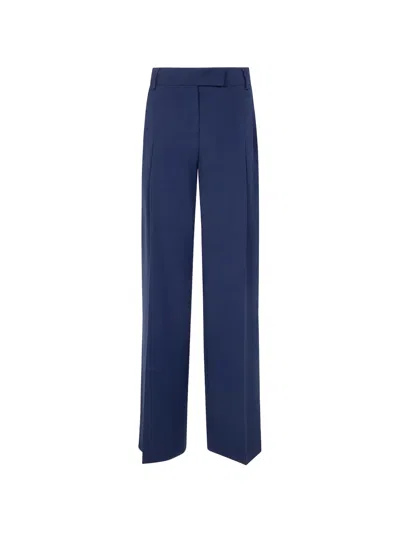 Drhope Pleated Straight-leg Trousers In Blue