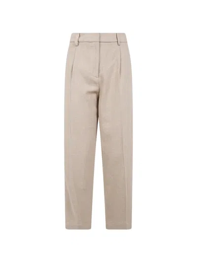 Drhope Pleated Tapered Trousers In Gold