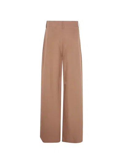 Drhope Pleated Wide-leg Trousers In Brown