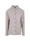 Drhope Classic Suede Overshirt In Neutral