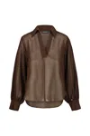 Drhope Dr. Hope Polo Neck Blouse Clothing In Brown