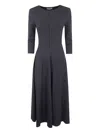 Drhope Quarter-sleeve Pleated Midi Dress In Blue