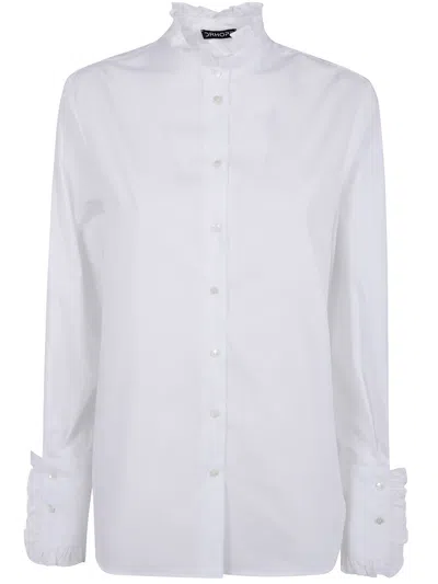 DRHOPE RUFFLED SHIRT,4271.C.4213 B700 WHITE