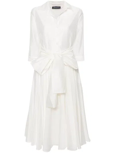 Drhope Flared Midi Shirtdress In White