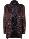 Drhope Sequined Blazer In Brown