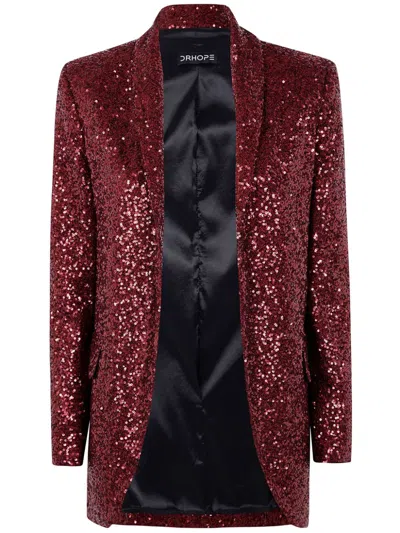 Drhope Sequined Blazer In Wine