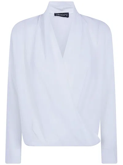 Drhope Shirt Silky White "classic Twist Shirt"