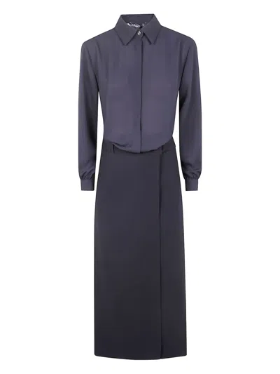 Drhope Shirt-style Wrap Midi Dress In Blue