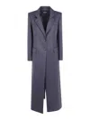 Drhope Herringbone Single-breasted Coat In Blue
