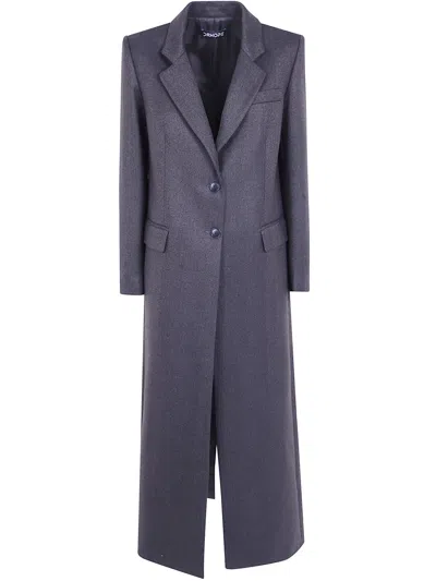 Drhope Singlebreasted Long Coat In Gray