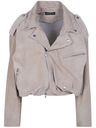 Drhope Suede Bikers Jacket In Multi